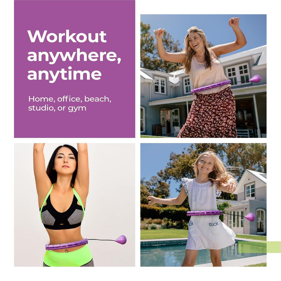Lifelong Hula Hoop Massager for Weight Loss | Fat Burning, Toning & Fitness Equipment for Adults & Women | 360 Degree Waist Fitness for Home Use | 24 Knots Adjustable Size with Gravity Ball