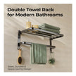 Bathroom Shelf for Storage | Wall Mounted Washroom Rack with Hook | Double Layer Multipurpose | Strong and Durable