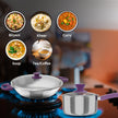 Lifelong Kadhai with Lid and Sauce Pan| Soft touch handles | LLTPC1
