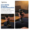 Lifelong Flathead Massager | Rechargeable Body Massager for Pain Relief | 4 Heads for Targeted Therapy | 4 Speed Levels | Heat Therapy | Full Body Electric Percussion Massager for Adults