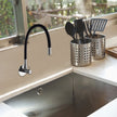 Lifelong LLKASS01, Sink Cock With flexible spout kitchen (Wall mount installation Type), Black, Polished
