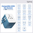 Lifelong Electronics 2500W Universal Travel Adapter All in One | 2 Type-C 25W PD & 1 USB-A 18W QC 3.0 | Dual Fuse Protection | 180+ Countries - Europe/US/Asia etc | International Socket Accessories