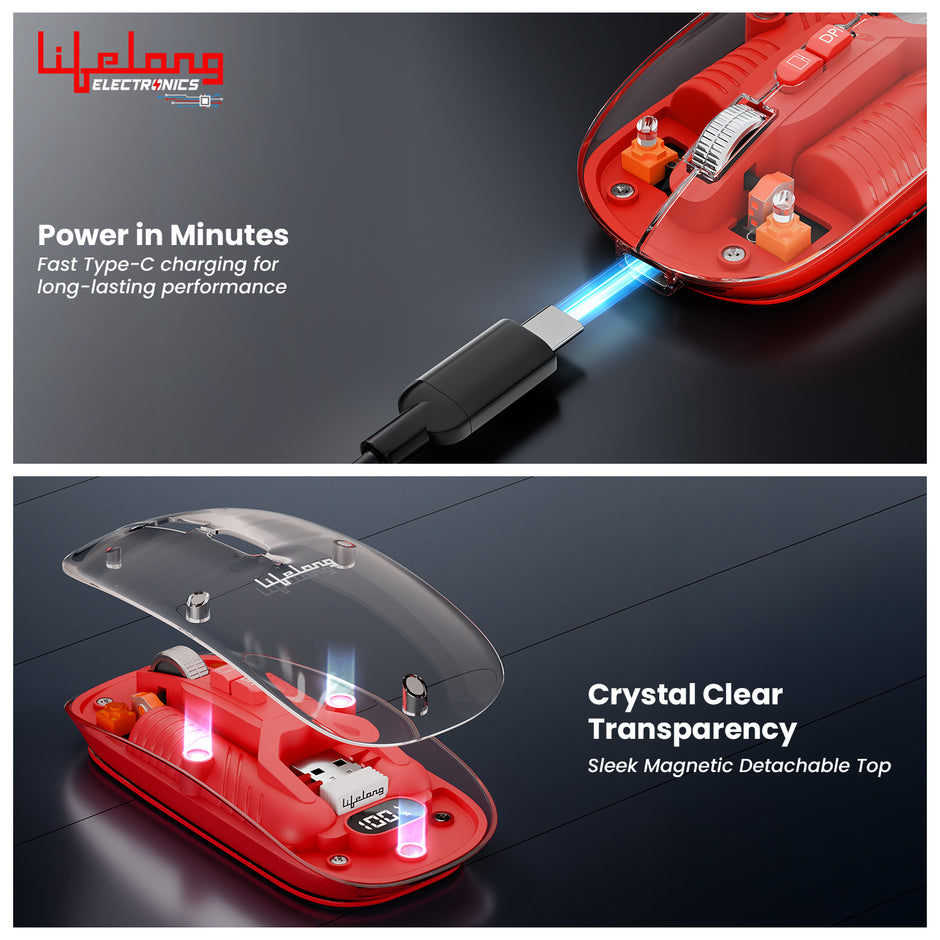 Lifelong CursorClix Transparent Rechargeable Mouse