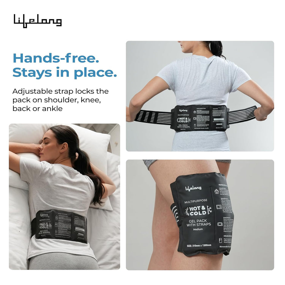 Lifelong Hot & Cold Pack (Combo) | Ice Pack & Cold Compress for Pain Relief | Reusable Gel Ice Pack Bag | Flexible Warm Compress for Knee, Shoulder, Back, Muscle Recovery & Swelling (LLHC15)