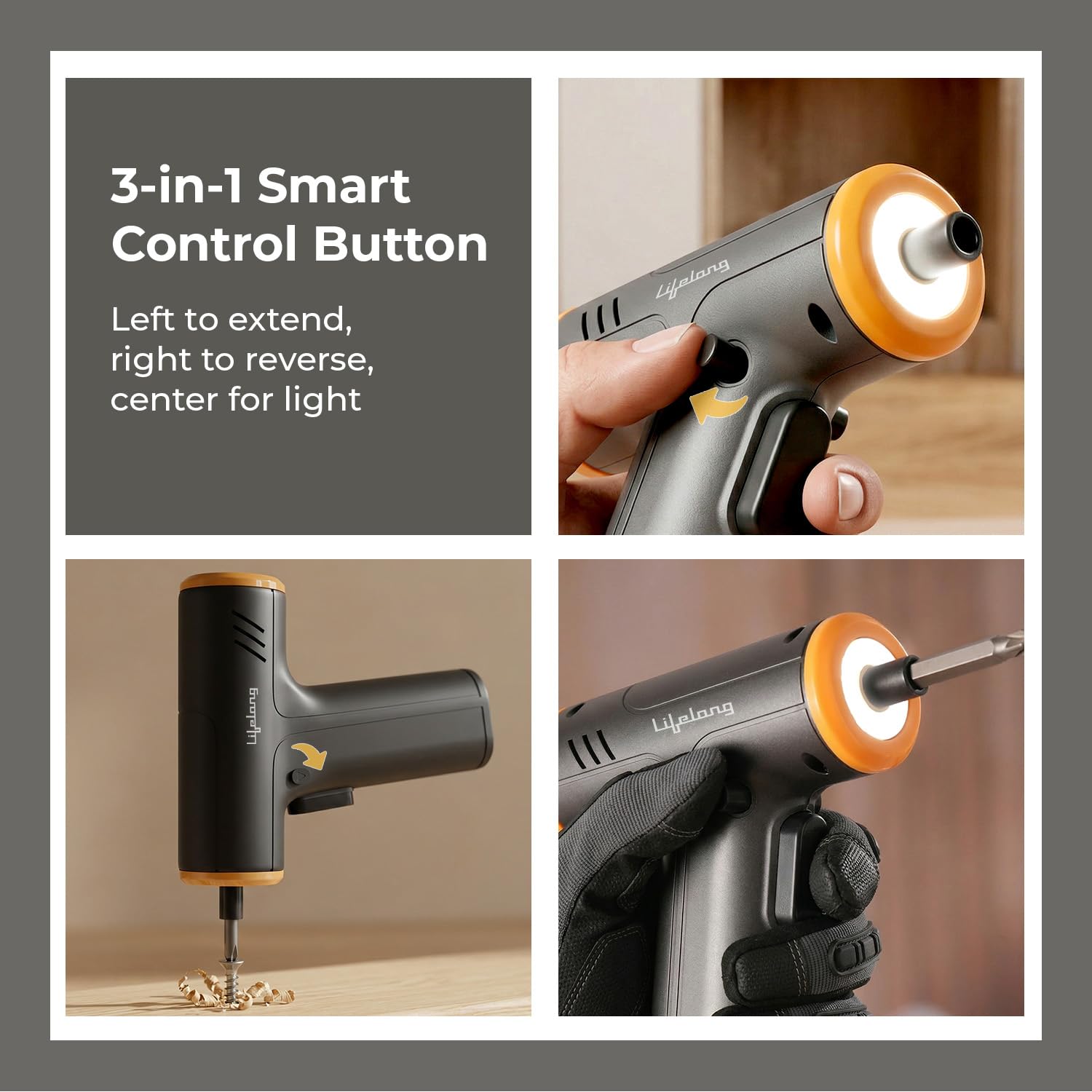 Lifelong Rechargeable Screwdriver Tool Kit Set with Drill Bits for Home Use - 35 Pcs | 4.0 V & 250 RPM |Cordless Portable Tool Box with LED Worklight, Long & Extendable Bits for Hard to Reach Place