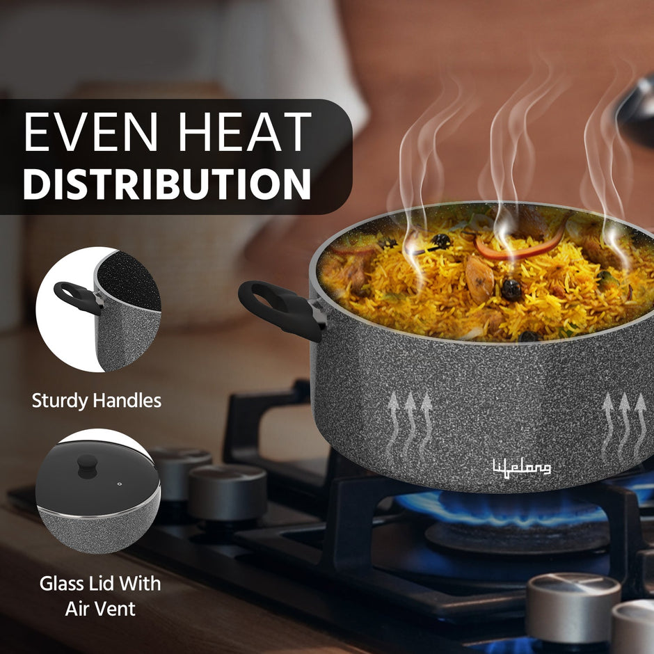 Lifelong LLBYPT01 Biryani Pot with Glass Lid