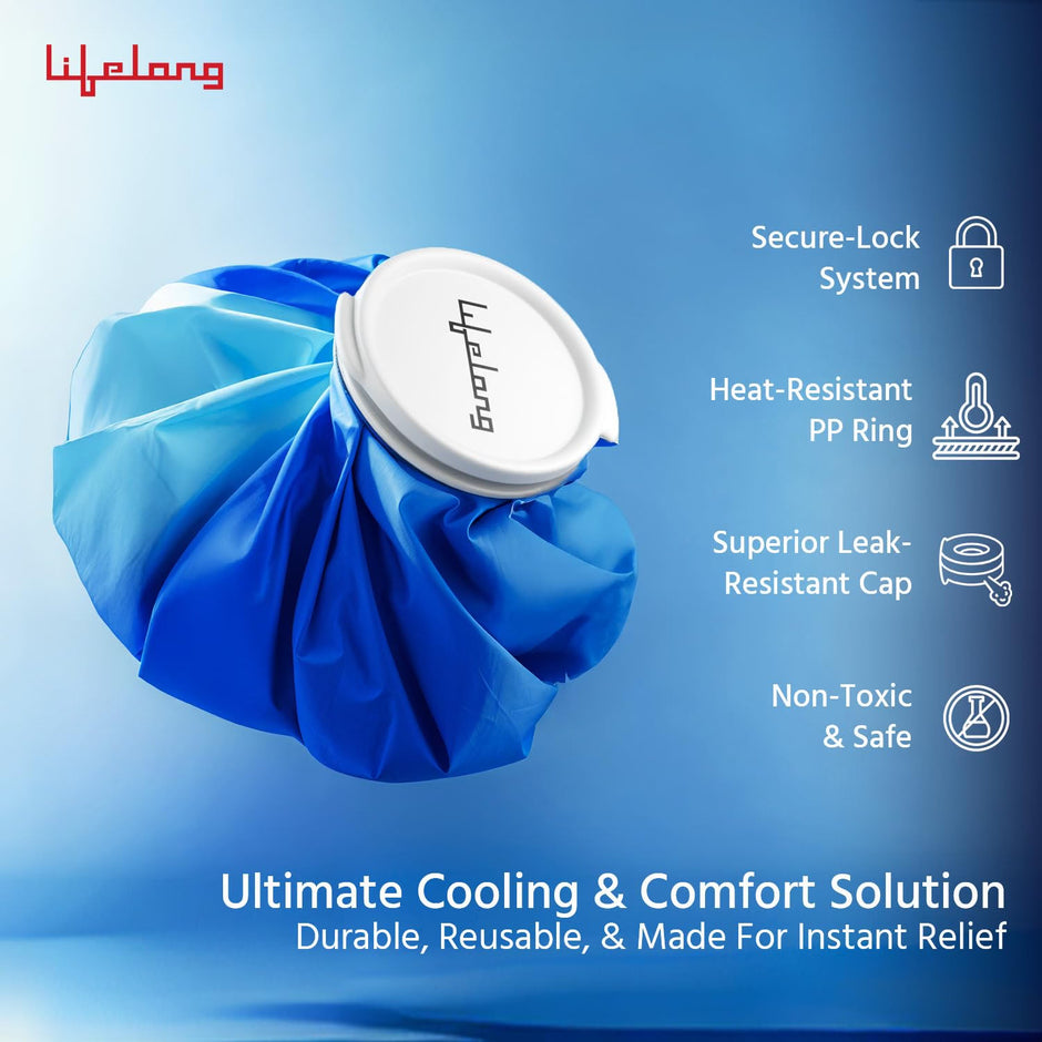 Lifelong Hot & Cold Compress Bag-8 Inch | Leak-Proof Ice Pack for Pain Relief, Injuries & Swelling | Reusable Hot Water Bag for Muscle Relief & Cold Therapy for Recovery