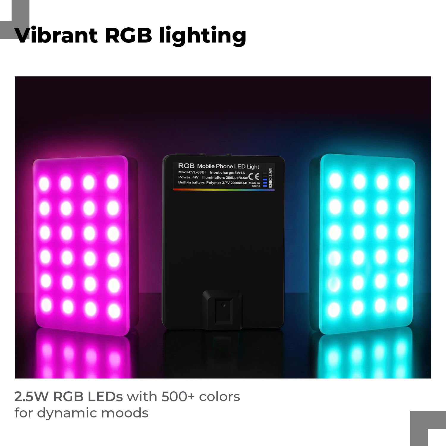 Lifelong Dual RGB Fill Light for Video & Photo Shooting | 2000 mAh Rechargeable Battery & 9 FX Modes | Influencer Selfie & Portable LED Light with Adjustable Clamp | Used for Phone, Laptop, Tablet etc