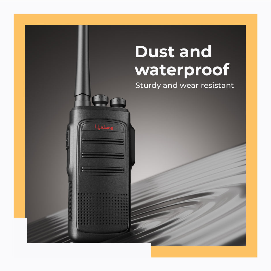 Lifelong Rechargeable Walkie Talkie for Adults & Kids | 2-in-1 Microphone & Earphone | Adapter as well as Type-C Charging | 3 km | 16 Channels | For Events, Security, Camping, Hiking & Fun (Set of 2)