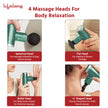 Lifelong Wireless Powerful Gun Massager with 4 Heads|Deep Tissue Percussion Muscle Massager for Pain Relief & Recovery|Portable Handheld Electric Fascial Gun Massager