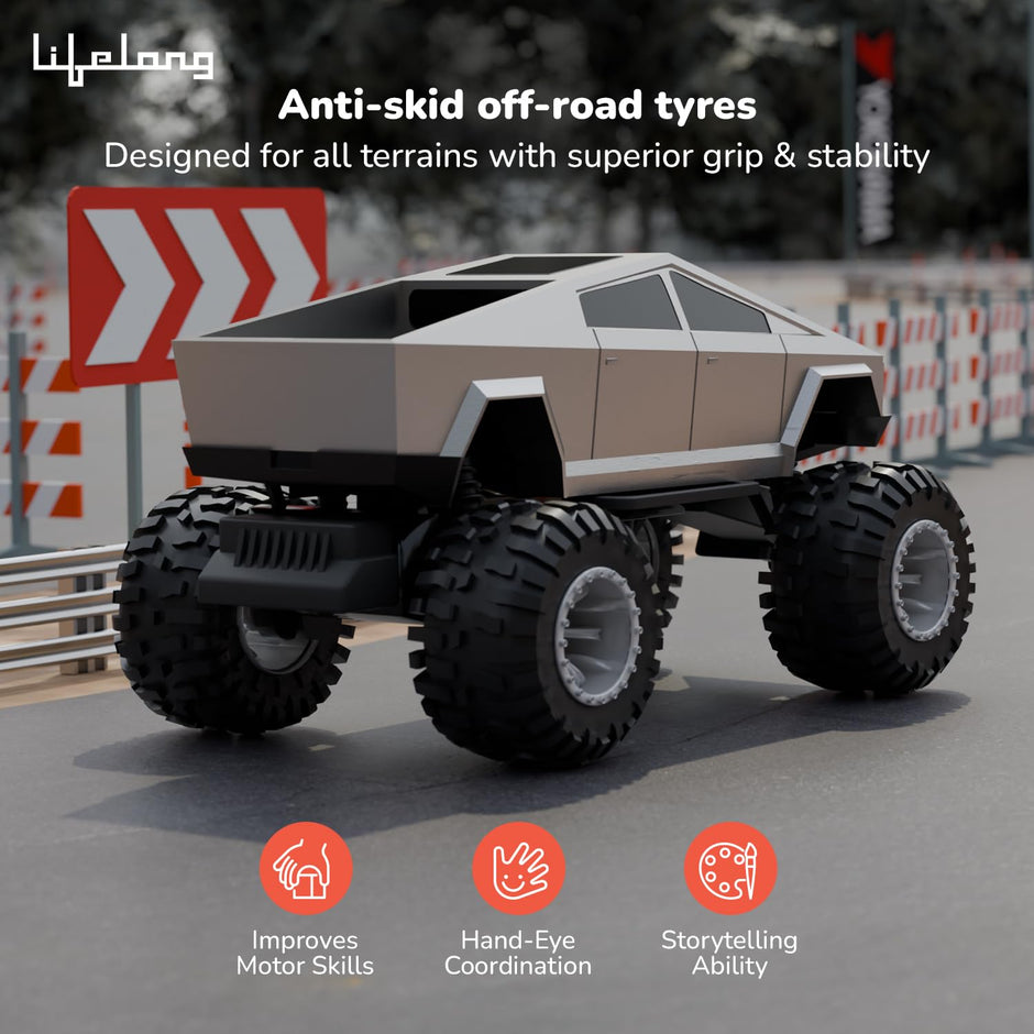 Cuppy Rechargeable Cyberon Truck RC Car for Kids | Off-Road Remote Control with Turbo Speed