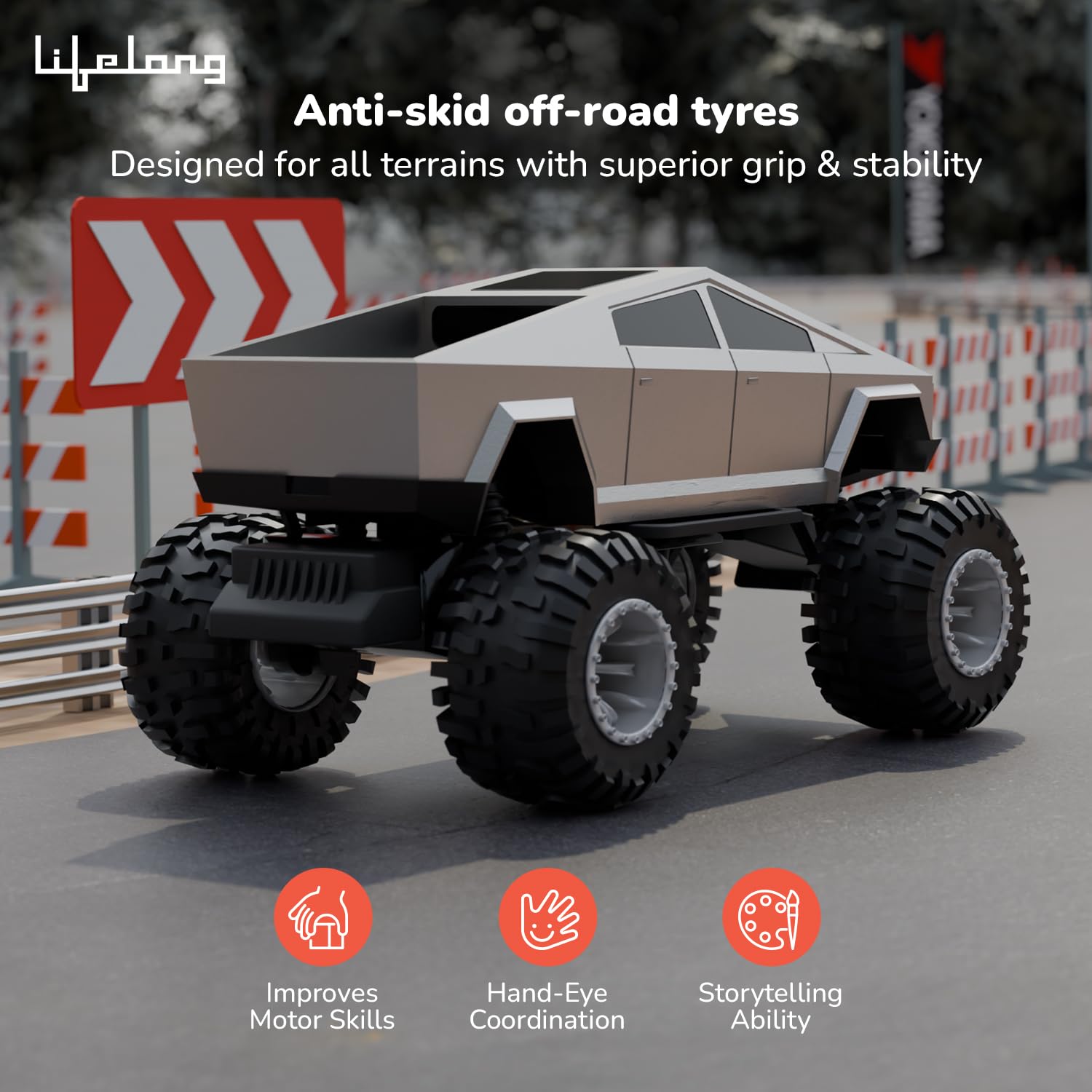Cuppy Rechargeable Cyberon Truck RC Car for Kids | Off-Road Remote Control with Turbo Speed