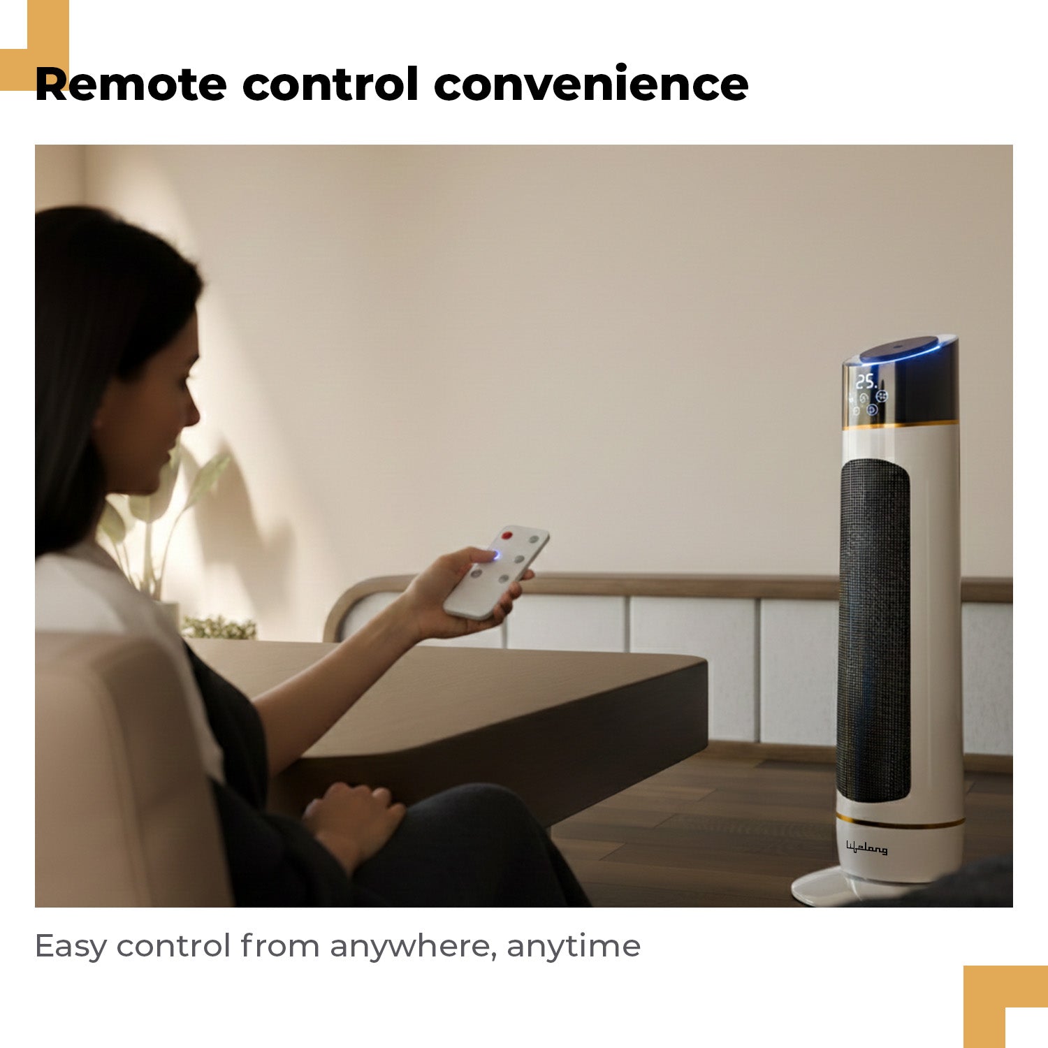 Lifelong PTC Room Heater for Home in Winter | 2000W with Humidification | Bedroom Electric Heater with RGB Light & Remote | 2in1 Fan Mode & Warm Wind | Low Noise, Energy Efficient & Portable Heater