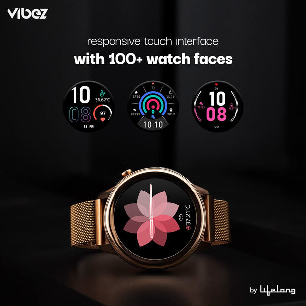 Vibez by Lifelong Xena Smartwatch for Women with HD Display | ECG+PPG