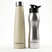 Lifelong Stainless Steel Water Bottle Combo of 2 | Durable, Leak-Proof, Rust Free | Easy-to-Clean & Odour-Free with Secure Cap | Ideal for School, Travel, Gym & Work (Beige â€“ 900ml, Silver â€“ 750ml)