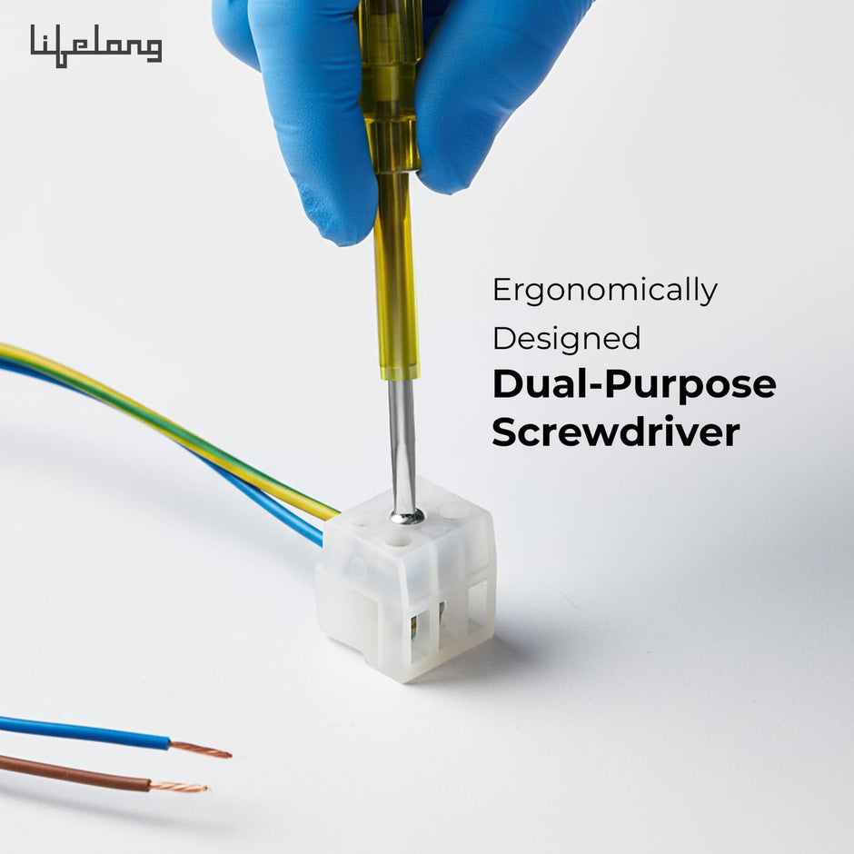 Lifelong Spark Detecting 2-in-1 Screwdriver 5mm | Voltage Tester & Flat Head