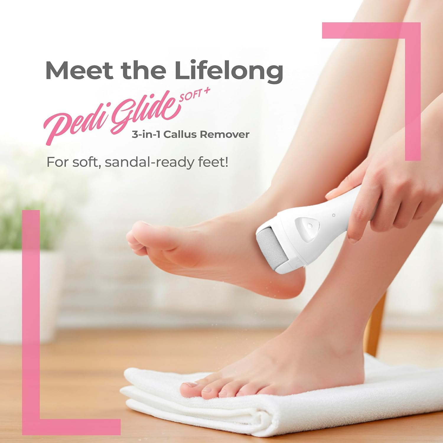 Lifelong Electric Callus Remover for Feet | Rechargeable Foot Scrubber with 3 Roller Heads, 2 Speeds & Waterproof Pedicure Machine