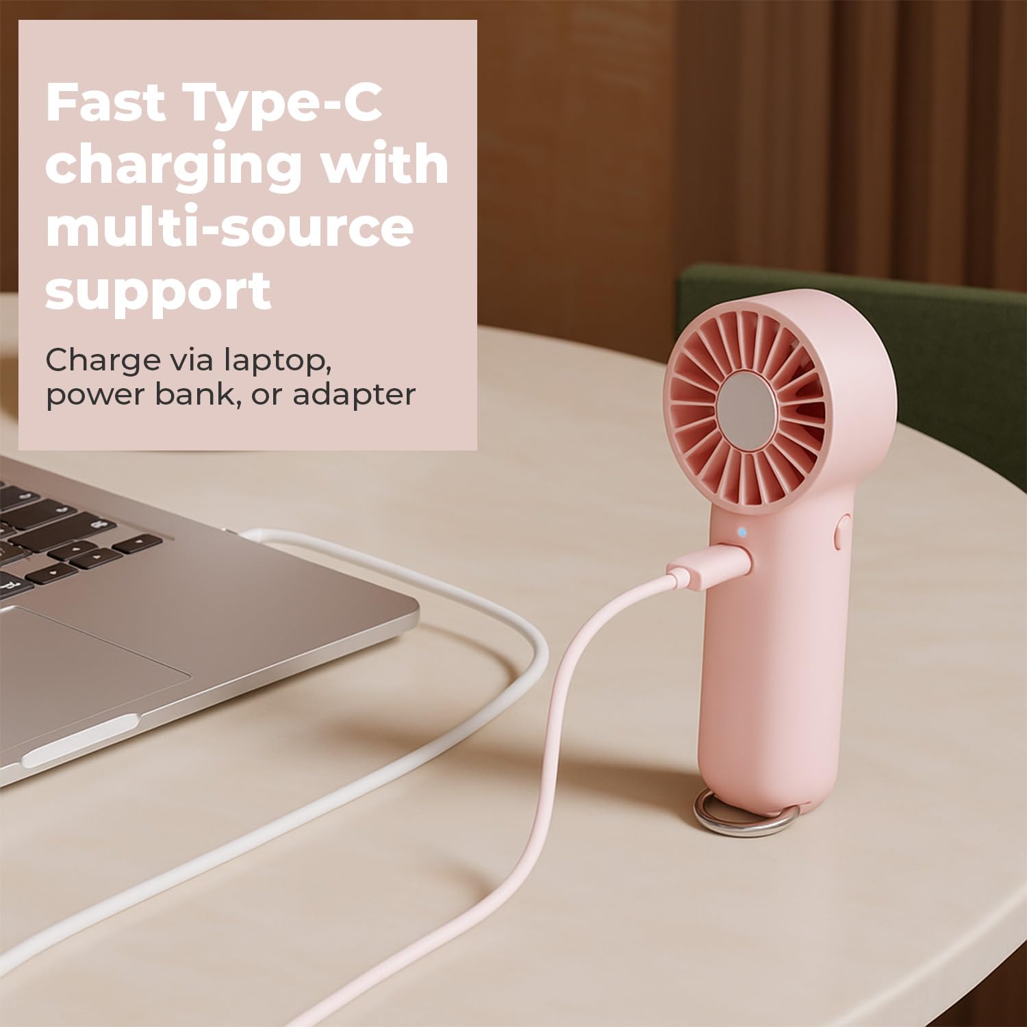 Lifelong Hand Fan with Ice Touch | Portable & Foldable Rechargeable Fan