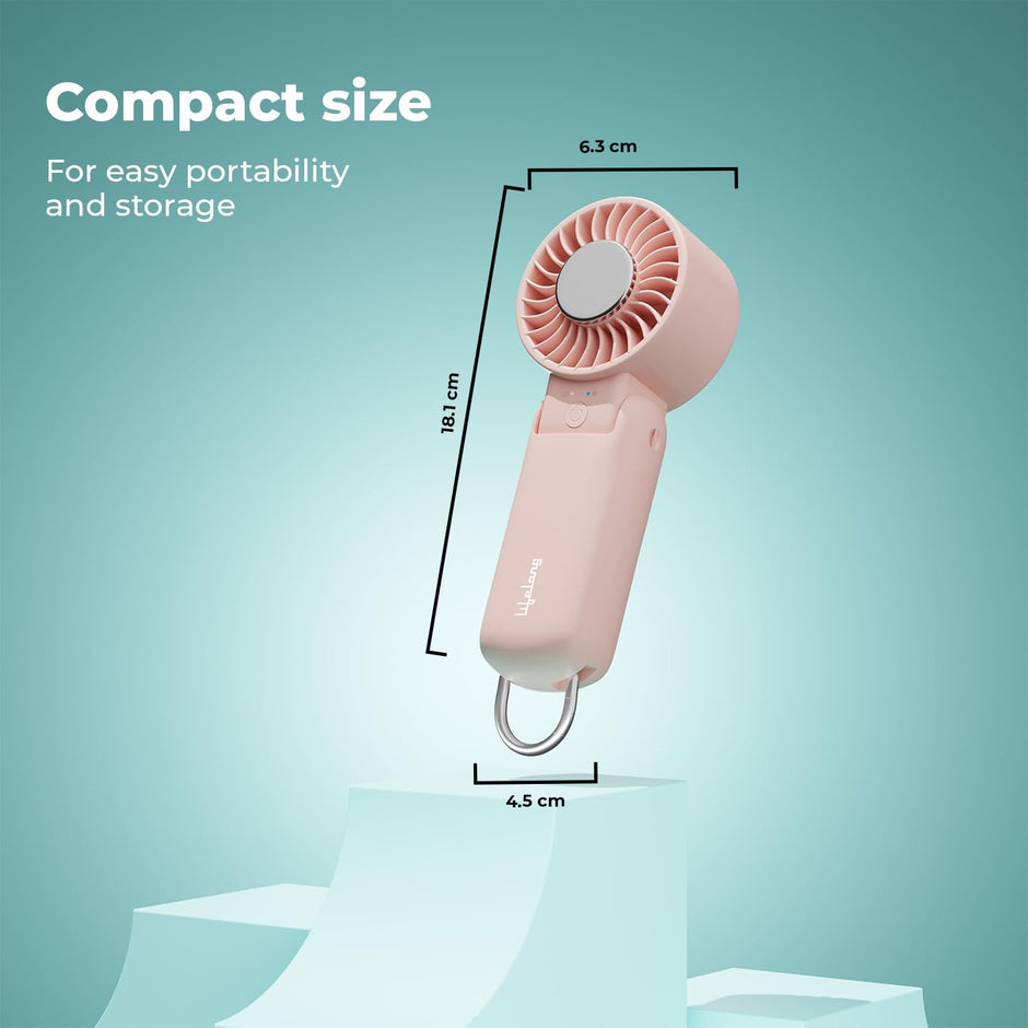 Lifelong Hand Fan with Ice Touch | Portable & Foldable Rechargeable Fan