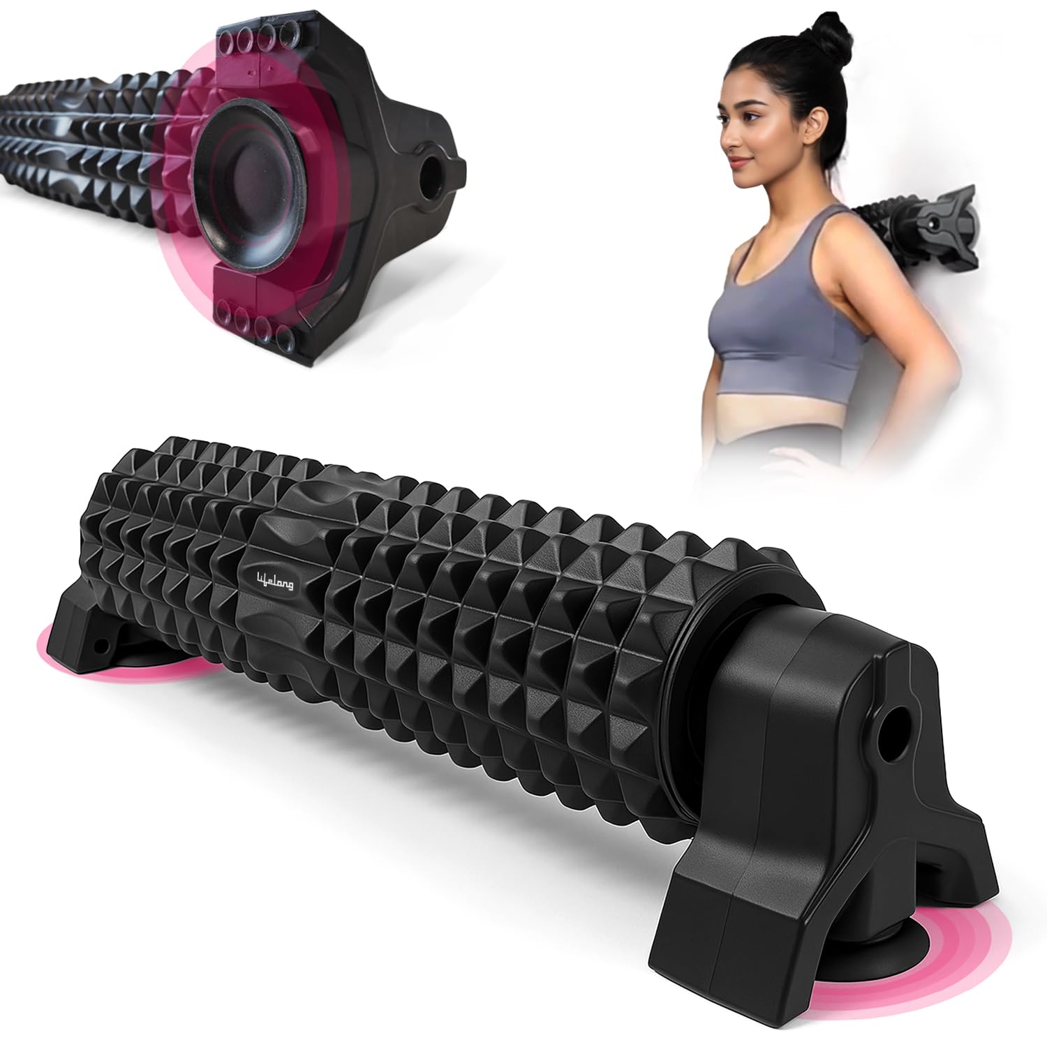 Lifelong Foam Roller for Exercise Gym | Deep Tissue Massage Roller for Back Pain, Neck & Knee Pain Relief | Yoga Roller for Muscle Recovery, Stretching & Workout | EVA Foam Muscle Massager Equipment â€“ 45 cm
