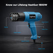 Lifelong 1800W Heat Gun Machine, Dual Temperature Hot Air Gun for DIY Tasks