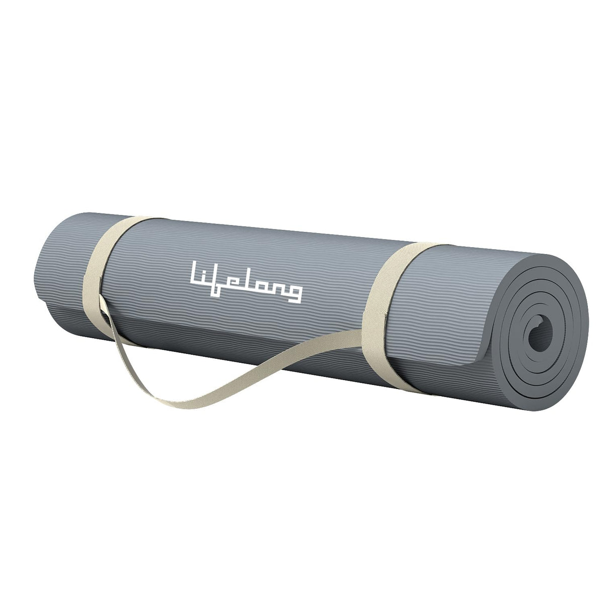 Lifelong LLYM92 Yoga mat for Women & Men EVA Material 4mm Anti-Slip Mat for Workout|Exercise Mat For Home Gym | Yoga Mat-For Gym-Workout and Yoga Exercise I Grey Grey 4MM