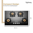 Lifelong 4 Burner Hob Gas Stove – Auto Ignition, Toughened Glass Top (LLHT008)