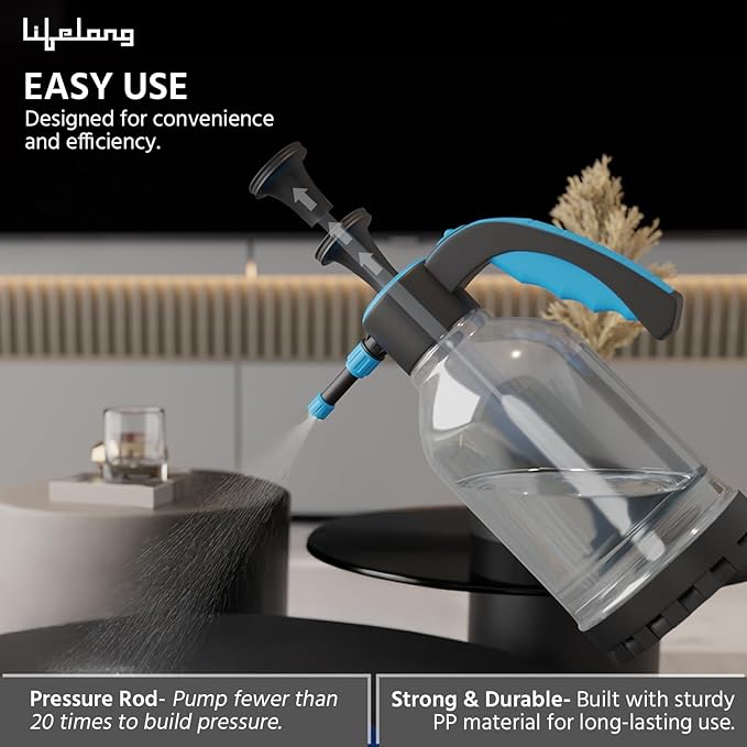 Lifelong 2L Pressure Sprayer for Plants – Handheld Water Spray Pump for Gardening, Agriculture & Car Washing
