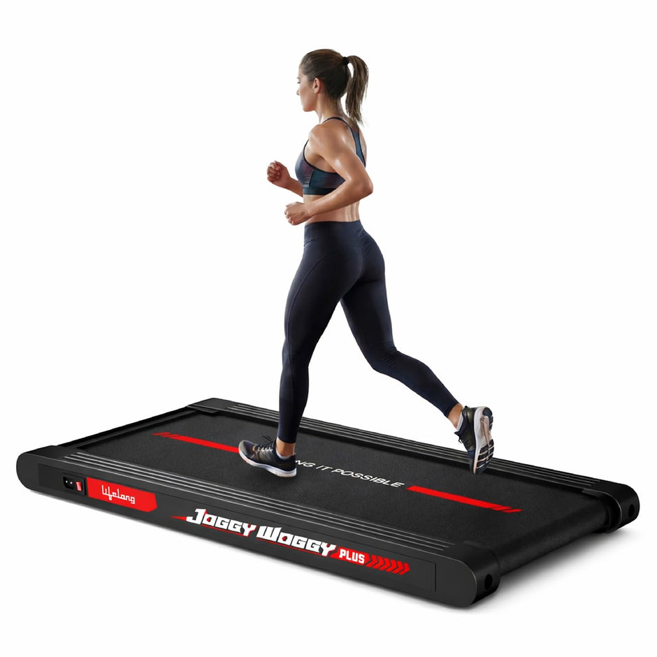 Lifelong Joggy Woggy Plus Walking Pad for Home | 4.5 HP Treadmill with Vibration Plate | 3-in-1 Walk, Jog & 4 Vibration Modes | LED Display | 0â€“8 km/h | Gym Equipment for Home Workout | Supports 120kg charcoal black