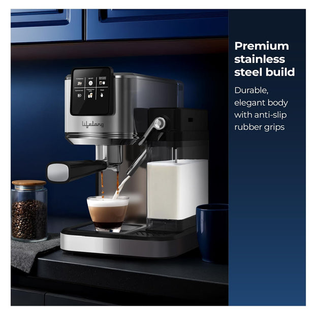 Lifelong Eden Primiera 1350W Digital Coffee Machine with Milk Tank