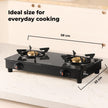 Lifelong 2 Burner Gas Stove for Kitchen | Manual Ignition Cooktop Modern Glass Stove for Modular Kitchen, ISI Certified & Compatible with LPG - 1 Year Manufacturer's Warranty (Black, LLGSD03)