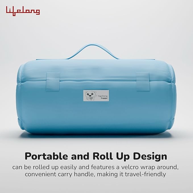 Lifelong Cuppy Toddler Nap Mat with Pillow | Soft & Portable Sleeping Bag for Kids | Roll-Up Travel Mat for Preschool, Daycare & Home (Ages 1+ Years)