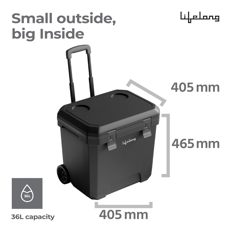 Lifelong Insulated Chiller Ice Box Standard Size for Travel Party Bar|Ice Cubes|Medical Purpose|Insulated Chiller Ice Box 38 LTR