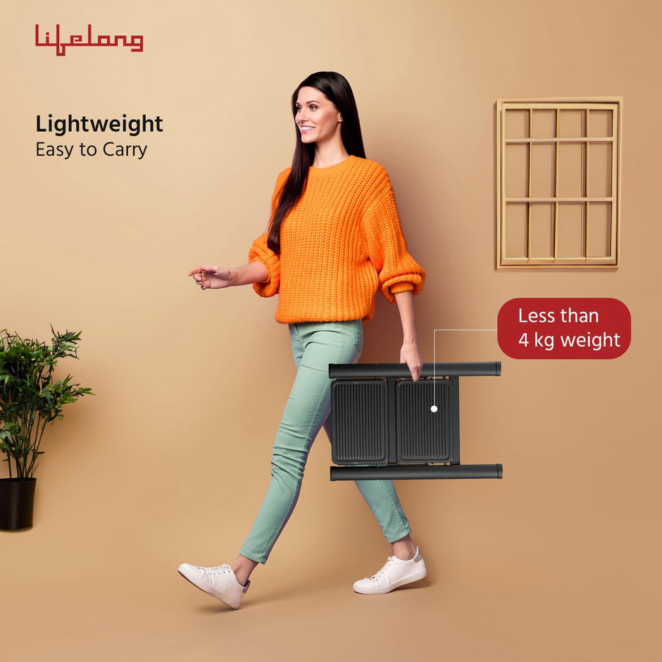 Lifelong 2-Step Steel Ladder – Foldable, Portable Multipurpose Stool, 150Kg Capacity