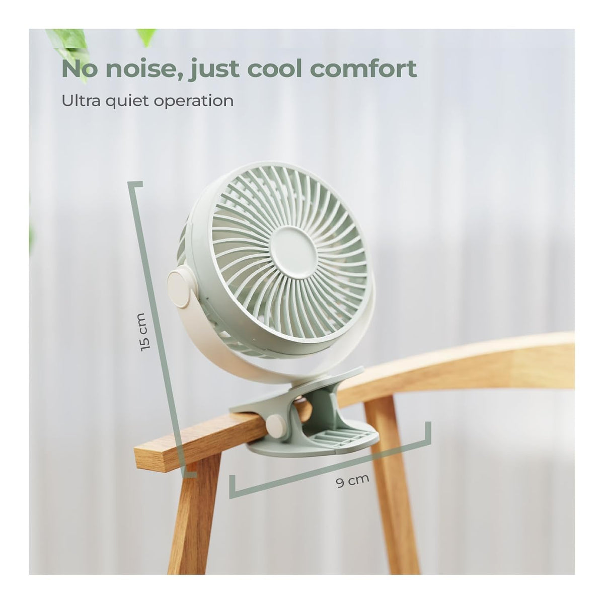 Portable USB Fan with Clip-On Mount