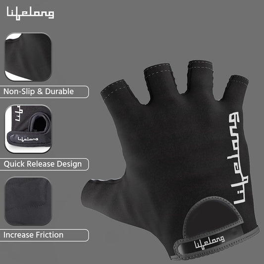 Lifelong Polycotton Blend Gym Gloves for Men & Women,Wrist Support Grip (Medium)