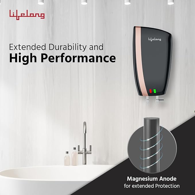 Lifelong 5L Instant Water Heater – 3000W Geyser with 4 Safety Levels & Steel Tank