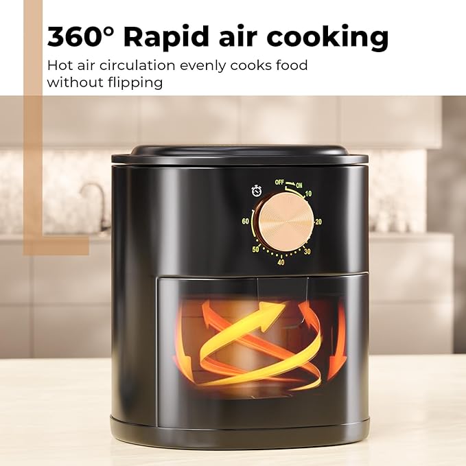 Lifelong 3.5L Small Air Fryer – Rapid Air Cooking, 90% Less Oil, 750W (Black)
