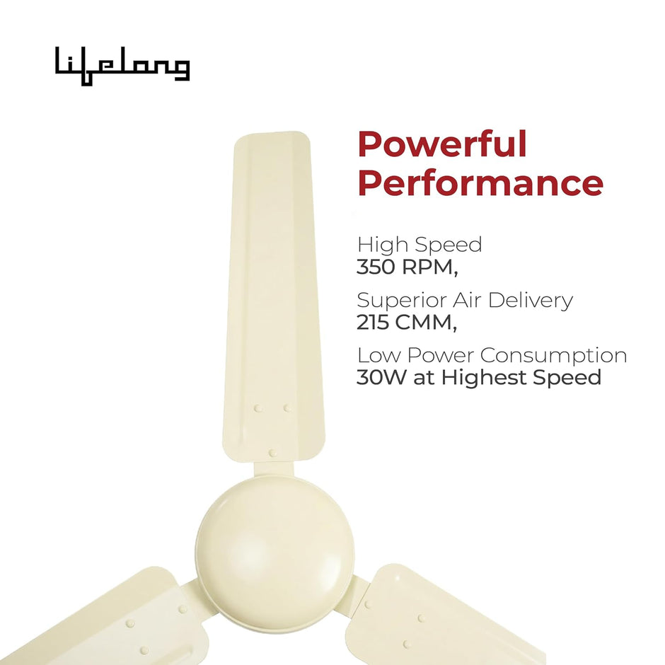 Lifelong 1200mm BLDC Ceiling Fan | Point Anywhere RF Remote Control