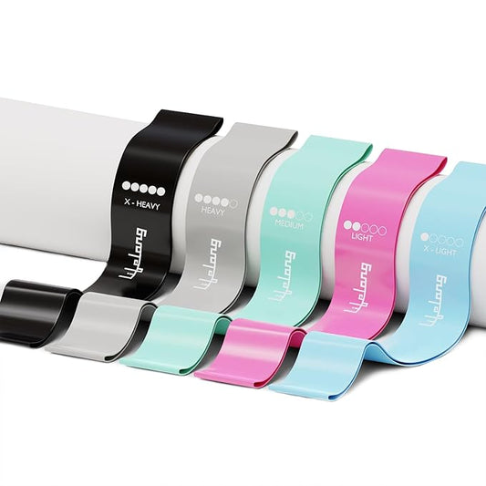 Set of 5 Resistance Bands – Non-Slip Loop Bands for Workout, Stretching & Recovery