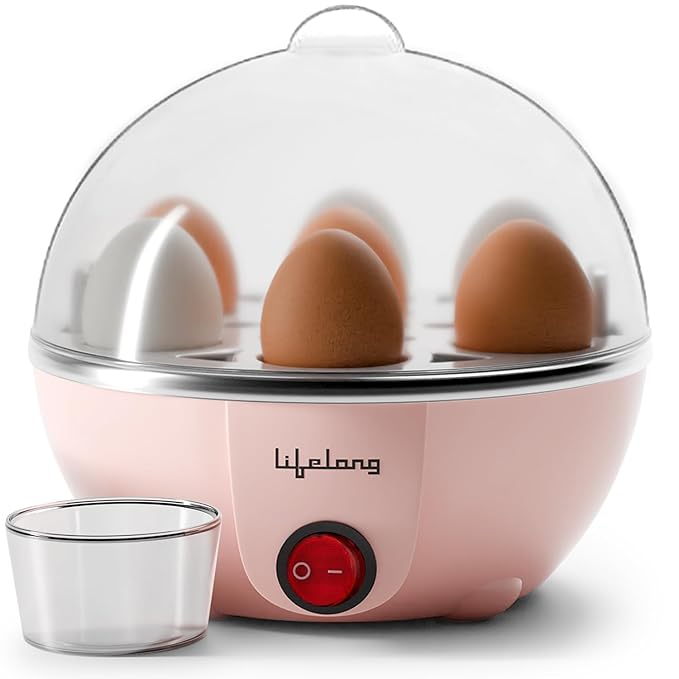 Lifelong 7 Egg Boiler – 3 Boiling Modes, Auto Shut-Off, One-Touch (LLEEB09)