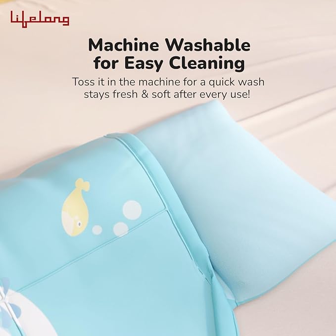 Lifelong Cuppy Toddler Nap Mat with Pillow | Soft & Portable Sleeping Bag for Kids | Roll-Up Travel Mat for Preschool, Daycare & Home (Ages 1+ Years)