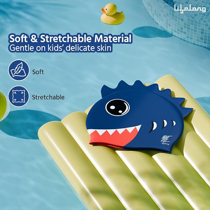 Kids Silicone Swimming Cap – Navy Blue