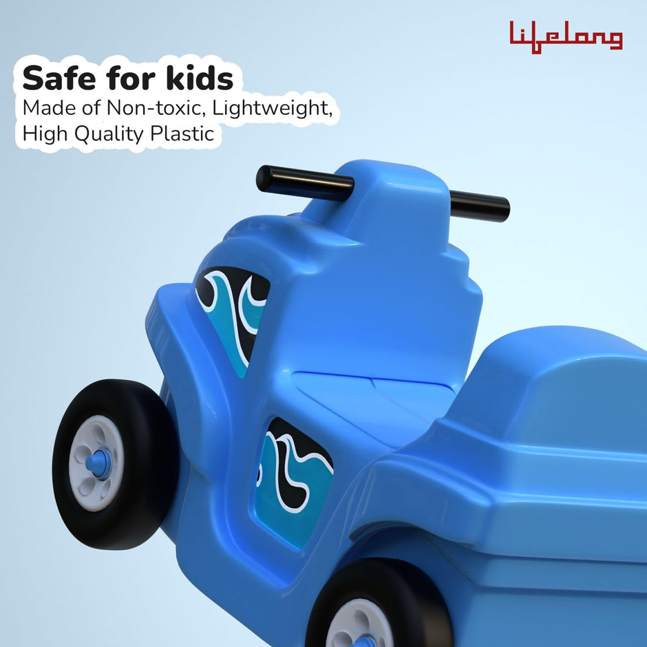 Lifelong Cuppy Coaster Ride-On Car for Kids | 4-Wheel Push Car for Toddlers 1+ Years | Durable, Safe & Fun Indoor-Outdoor Toy Car (35kg Capacity, Blue)