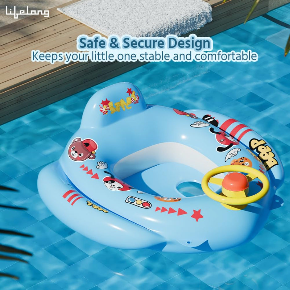 Lifelong Swimming Tube Inflatable Swim Ring Pool Float Aid Baby Seat Safe Anti-flip (Blue)