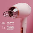 Lifelong 1200W Hair Dryer for Women & Men | Foldable & Compact Blow Dryer | 2 Heat Settings | Travel-Friendly Portable Hair Dryer for Smooth, Frizz-Free Styling (Pink)