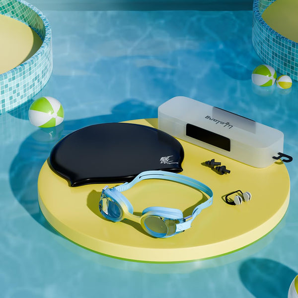 Kids Swimming Combo Kit with Goggles, Swim Cap, Earplugs and Nose Clip