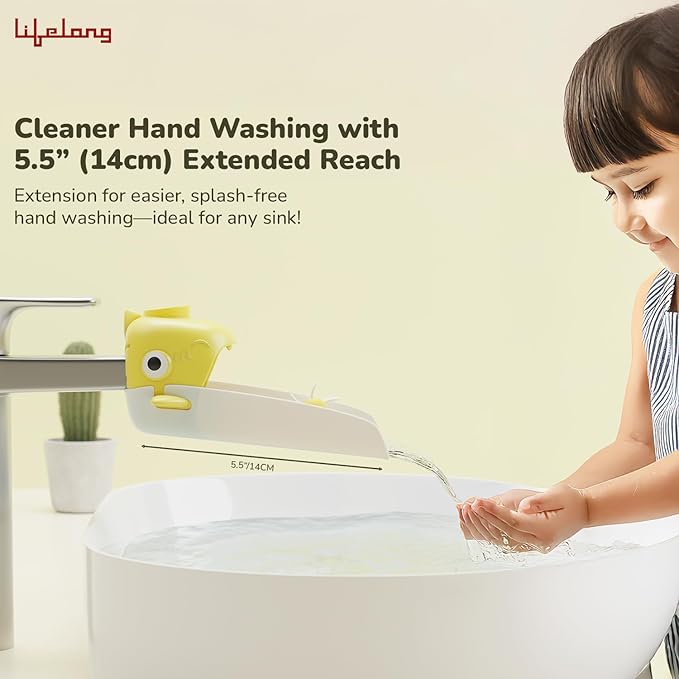 Lifelong Cuppy Baby Faucet Extender for Kids | Silicone Tap Extender for Wash Basin & Sink | Easy Hand Washing Tool for Toddlers | Flexible & Safe Water Spout Extension for 2+ Years