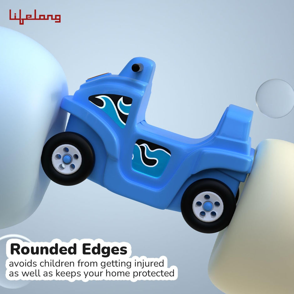 Lifelong Cuppy Coaster Ride-On Car for Kids | 4-Wheel Push Car for Toddlers 1+ Years | Durable, Safe & Fun Indoor-Outdoor Toy Car (35kg Capacity, Blue)