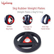 Lifelong Olympic Rubber Weight Plates Pair 2.5kg x 2 for Home Gym (LLOBRP01)